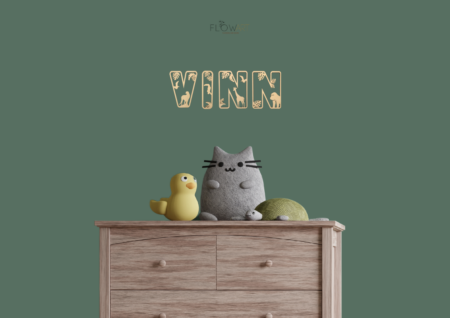 Houten muurletters | Jungle (prijs per letter)