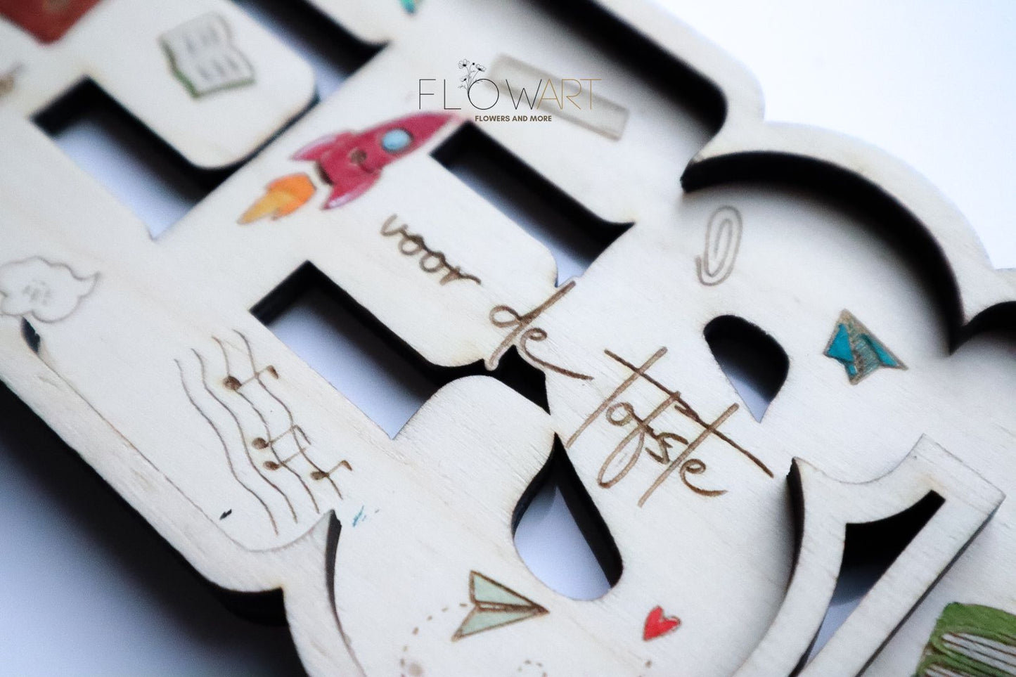 3D Houten naambord 'meester/juf'