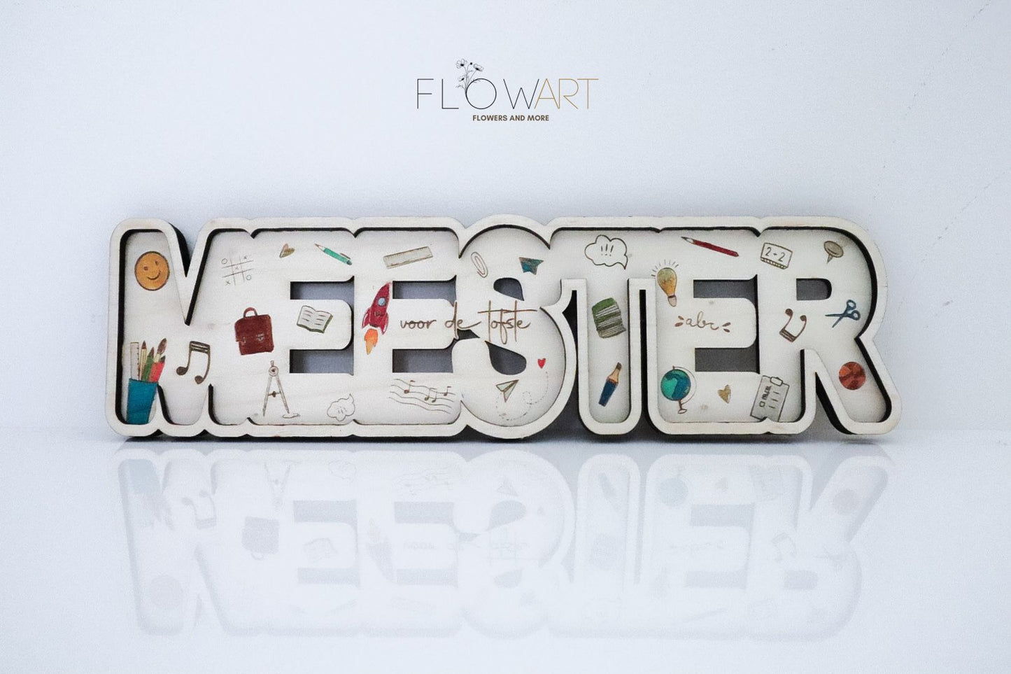 3D Houten naambord 'meester/juf'