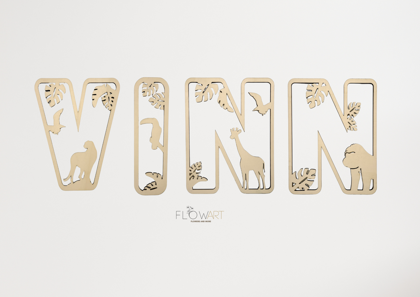 Houten muurletters | Jungle (prijs per letter)