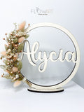 Flowerhoop | Full wood met naam