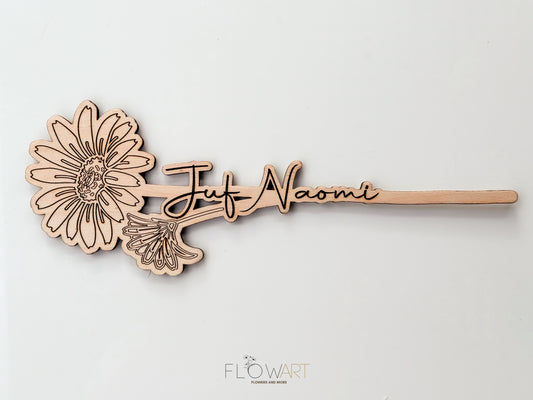 Houten bloem || diverse veldbloemen