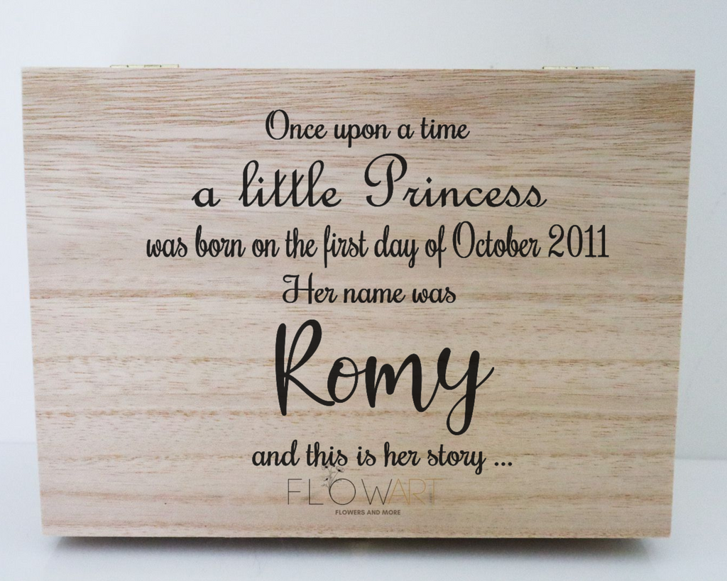 Houten kistje met tekening en/of tekst